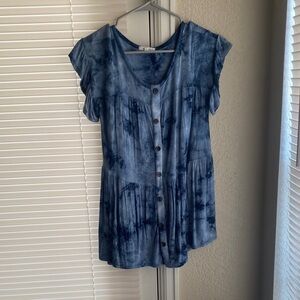 Maurices Navy Tie-Dye Button-Down Shirt